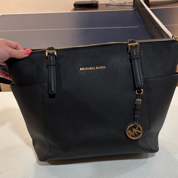 Michael Kors Handbags - Michael Kors Black Tote with Gold Accents